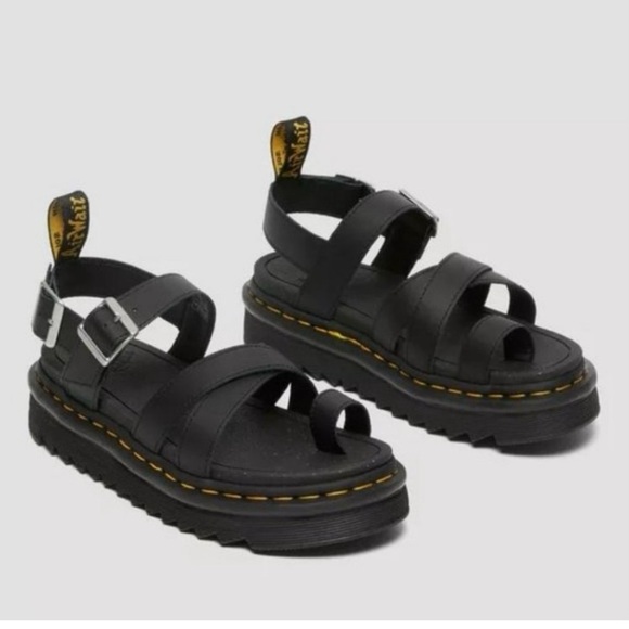 Dr. Martens Shoes - Dr. Martens | Black | Avry Platform Sandal | Leather  | Women's 9